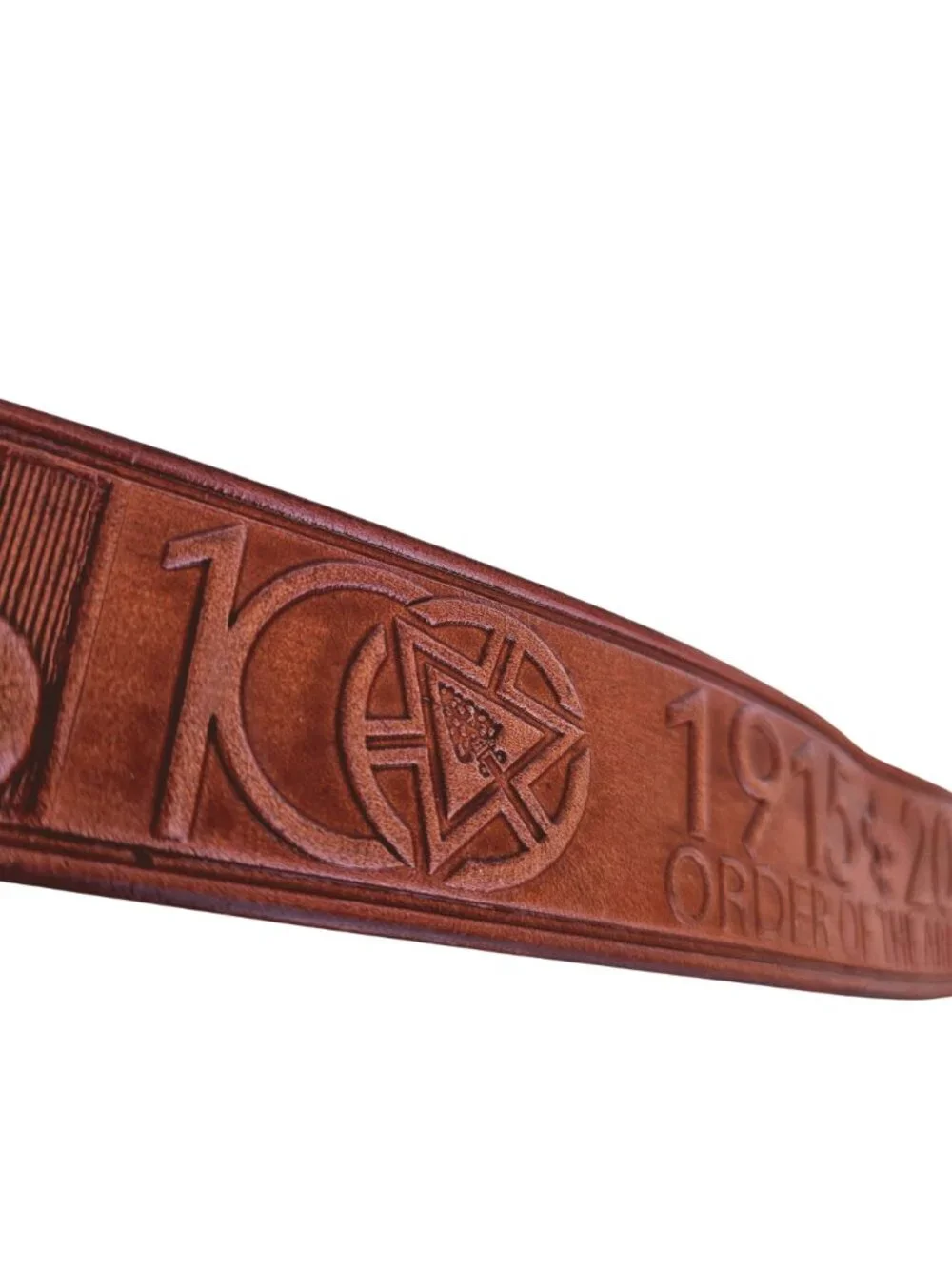 Boy Scouts Centennial Hand Tooled Leather Belt Bison Designs Symbol Buckle 2015